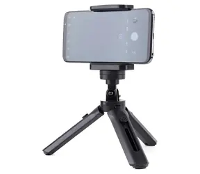 Hurtel Mini-Stativ und Selfie-Stick für Smartphone und GoPro , schwarz / Smartphone-Stativ / Höhe 16-21 cm