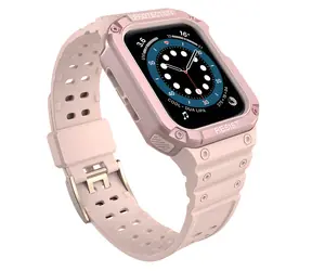 Hurtel Schutzhülle mit Armband für Apple Watch 42/44/45 mm, pink / Schutzhülle mit Armband
