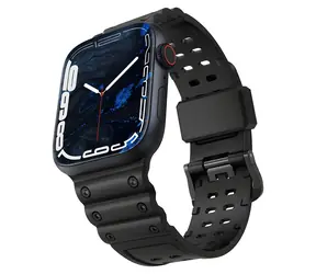 Hurtel Dreifach-Schutzarmband für Apple Watch 38/40/41 mm, schwarz / Armband / mit Schutzhülle