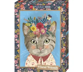 HEYE Puzzle Floral Friends: Schöne Katze / 1000 Teile / 50 x 70 cm