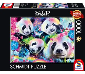 Schmidt Puzzle Neon: Pandas / 1000 Teile