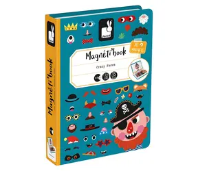 JANOD Magnetbuch „Magnetibook Lustige Gesichter“ - Jungen / 70 Magnetteile / ab 3 Jahren