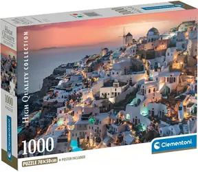 Clementoni Puzzle „Schattierungen von Santorini“ / 1000 Teile / ab 18 Jahren