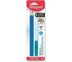 Maped Graphitstift Kidy Learn Konzentration / 2 Stück + Minenspitze / Härtegrad HB