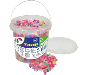 PLAYBOX Bügelperlen im Eimer mit Glitzer / 5000 Stück / Farbmix