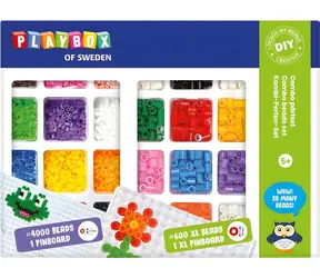 PLAYBOX Bügelperlen-Kombi-Set 4000 + 600 Stück / mit 2 Pads / ab 5 Jahren