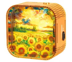2KIDS TOYS 3D-Holzpuzzle Lampe Sonnenblumenfeld / LED-Beleuchtung / Touch-Steuerung / über 10 Teile / USB