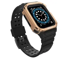 Hurtel Armor Case, schwarz, Armband in Roségold / Hülle mit Armband / robust / für Apple Watch 38/40/41 mm