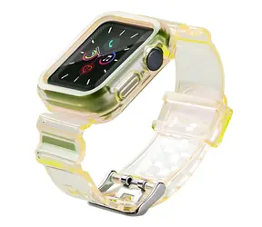 Hurtel Schutzhülle mit Armband, gelb / Schutzhülle mit Armband / Apple Watch 44 mm / Silikon