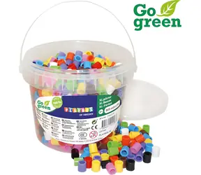 PLAYBOX Go Green XL Bügelperlen im Eimer / 900 Stück /  10 mm / Biokunststoff