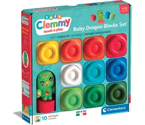 Clementoni Soft Clemmy / Set aus weichen Würfeln / 10 Stück / Drachenfigur
