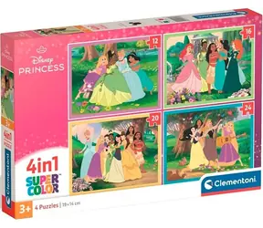 Clementoni Puzzle Disney Prinzessinnen 4-in-1 / 12+16+20+24 Teile / ab 3 Jahren