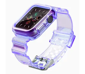 Hurtel Schutzhülle mit Armband, lila / Schutzhülle mit Armband / Apple Watch 44 mm / Silikon