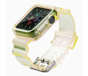 Hurtel Schutzhülle mit Armband, gelb / Schutzhülle mit Armband / Apple Watch 42 mm / Silikon