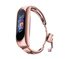 Hurtel Metallarmband für XIAOMI Mi Band 3/4/5/6, pink / Armband / Metalldesign