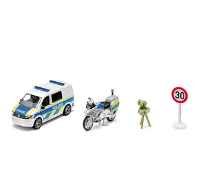 Siku Super - VW T6 Polizeiwagen mit BMW Motorrad / ab 3 Jahren
