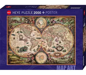 HEYE Puzzle Alte Weltkarte / 2000 Teile / 97 × 69 cm