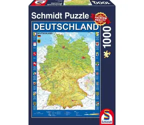 Schmidt Puzzlekarte von Deutschland / 1000 Teile / 49,3 x 69,3 cm