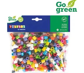 PLAYBOX Aufbügelperlen Go Green XL / 500 Stück /  9 mm / Biokunststoff