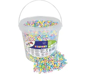 PLAYBOX Pastellfarbene Bügelperlen im Eimer / 10000 Stück /  5 mm