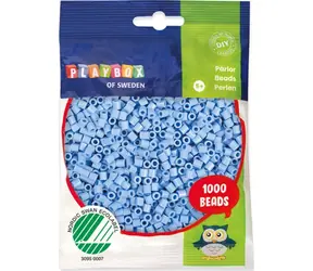 PLAYBOX Aufbügelbare Perlen, pastellblau / 1000 Stück.