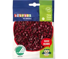 PLAYBOX Aufbügelbare Perlen dunkelrot / 1000 Stück.