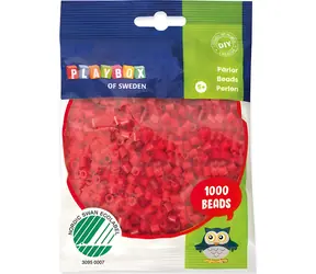 PLAYBOX Aufbügelbare Perlen rot / 1000 Stück.