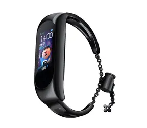 Hurtel Metallarmband für XIAOMI Mi Band 3/4/5/6 Schwarz / Armband / XIAOMI Mi Band / Edelstahl