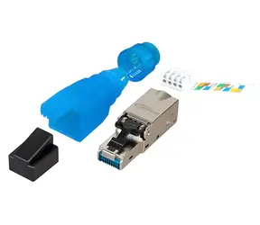 EFB-Stecker RJ45 STP Cat.6A türkis / Stecker RJ45 / Cat.6A / STP / Feldmontage