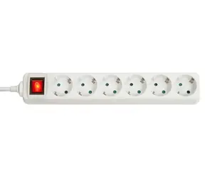 Lindy Steckdosenleiste mit 6 Steckdosen, weiß / Steckdosenleiste / mit Schalter / Schuko / 3500 W