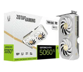 Zotac GAMING GeForce RTX 5060 Ti Twin Edge OC Weiß / Grafikkarte / 2602 MHz / 16 GB GDDR7 / 128 Bit / 1x HDMI + 3x DP