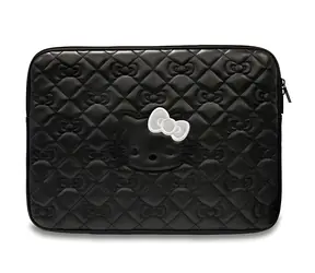 Hello Kitty PU-Stepp-Schleifen schwarz / Laptoptasche / 13"/14"