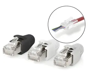 Nedis RJ45-Durchgangsstecker / CAT6a FTP / vergoldet / 10 Stück / weiß, schwarz, grau