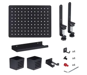 StarTech Klemmbarer Schreibtisch-Organizer, schwarz / Zubehör-Organizer / Stahl-Lochplatte / 42 x 32 cm / 2,6 kg