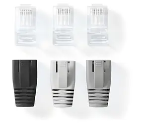 Nedis RJ45 Durchgangsstecker / Stecker / CAT6 UTP / vergoldete Kontakte / 10 Stück.