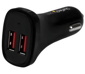 StarTech Dual-Port-USB-Autoladegerät, schwarz / Autoladegerät / 2x USB-A / 24 W / 4,8 A