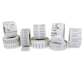 ZEBRA RFID-Etikett, Synthetik, 60 x 25 mm / TT -Etikett / Polyester mit Schaumstoffkern / Acrylkleber / Kern 76 mm