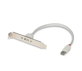 Lindy Schlitzblech-Adapter USB-A / Adapter / USB-A(M) - USB-A(F) / 0,3 m / USB 2.0