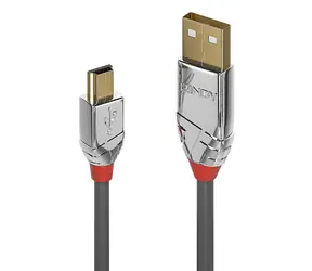 Lindy Cromo Line grau / USB-Kabel / USB A auf Mini-USB B / 3 m / 480 Mbit/s