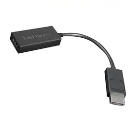 Lenovo DisplayPort-zu-HDMI-2.0b-Adapter, schwarz / Reduzierung / 4K 60 Hz / 0,225 m
