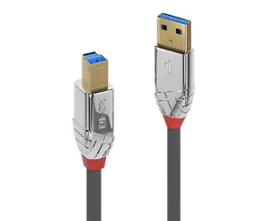 Lindy Cromo Line USB 3.0 AB grau / USB-Kabel / USB-A auf USB-B / 3 m / 5 Gbit/s