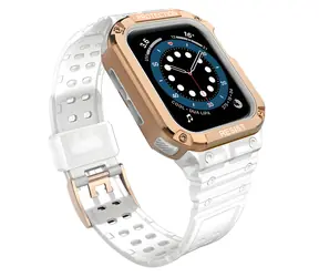 Hurtel Protect Armband weiß/roségold / Armband / Apple Watch 42/44/45 mm / Schutzhülle