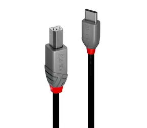 Lindy Anthra Line USB-C - USB-B 3 m schwarz / USB-Kabel / USB 2.0 / 480 Mbit/s
