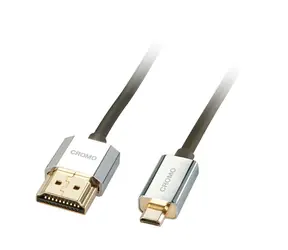 Lindy CROMO Slim schwarz / HDMI-Kabel / High Speed / 0,5 m / HDMI-A auf Micro-HDMI / Ethernet