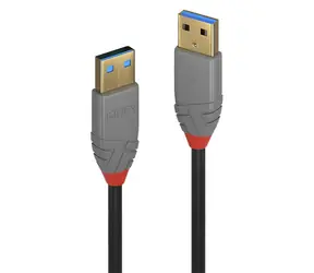 Lindy Anthra Line schwarz / USB-Kabel / USB-A - USB-A / Stecker/Stecker / 2 m / USB 3.2 Gen 1 / 5 Gbit/s