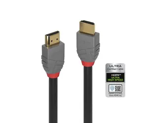 Lindy Anthra Line schwarz / HDMI-Kabel / HDMI 2.1 Ultra High Speed / 48 Gbit/s / 1 m