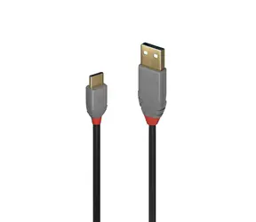 Lindy Anthra Line schwarz / USB-Kabel / USB 2.0 Typ A - Typ C / M/M / 3 m / 480 Mbit/s