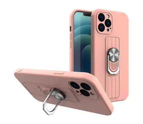 Hurtel Ring Case pink / Hülle mit Fingergriff und Ständer / Samsung Galaxy S22 Ultra / Silikon