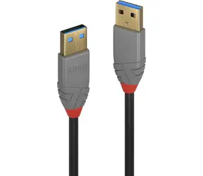 Lindy Anthra Line USB-A - 3 m USB-A-Kabel, schwarz / USB 3.2 Gen 1 / 5 Gbit/s