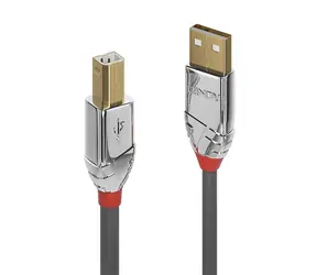 Lindy USB 2.0 Cromo Line grau / USB-Kabel / USB-A auf USB-B / 7,5 m / 480 Mbit/s